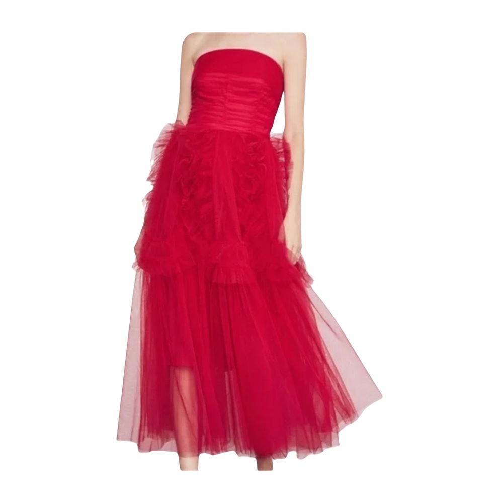 BCBGMAXAZRIA Cherry Red Strapless dress size 2